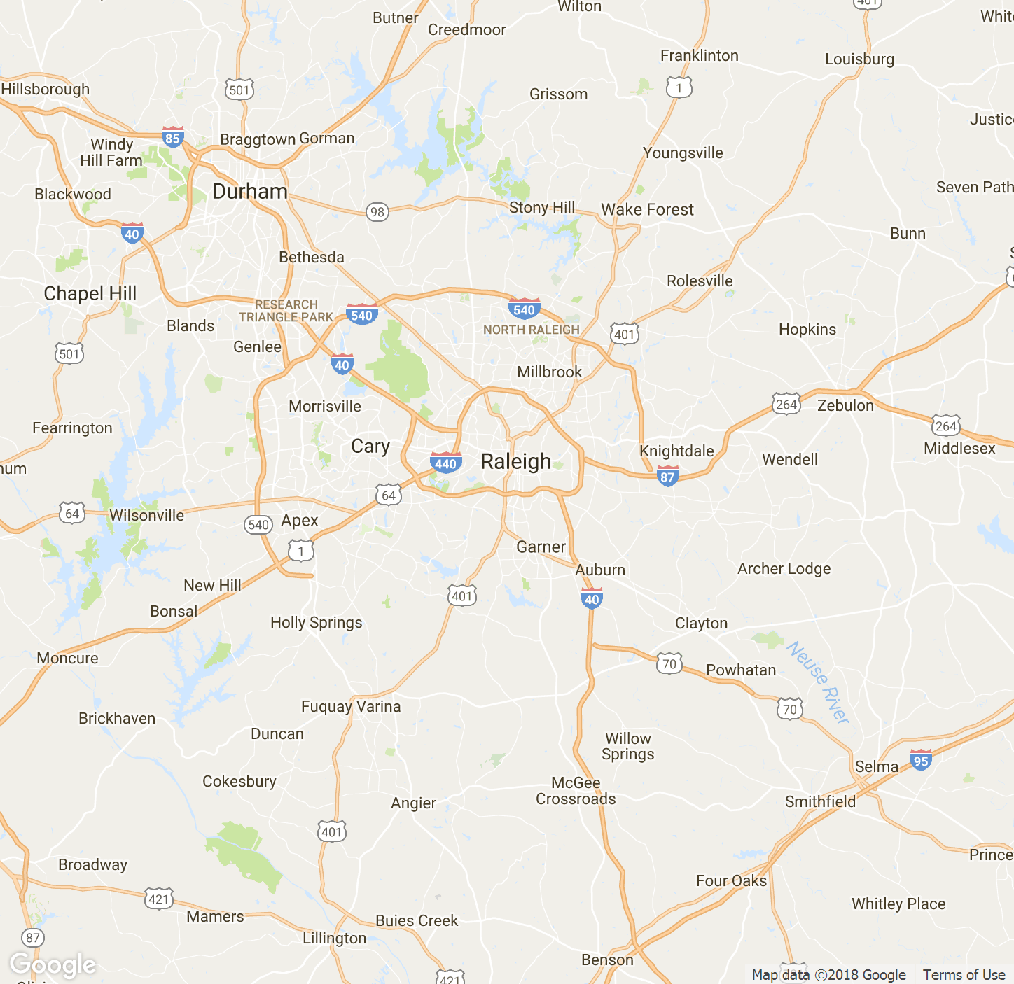 Raleigh Nc Map 